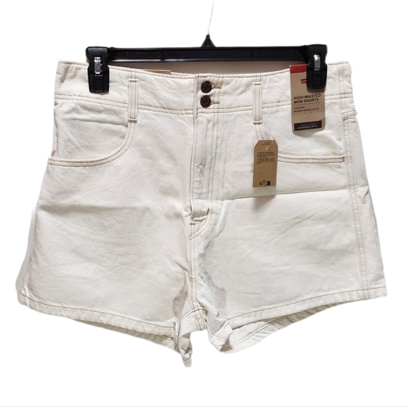 Levi's Pants - Levi's Women's High Waisted Mom Shorts Vintage-inspired Denim Size 31 Ecru Ethos